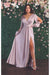 May Queen MQ1857 Split Long-Sleeve High-Slit Elegant Evening Gown