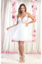 May Queen MQ1858 Ruched Off-Shoulder Stretch Prom Dress