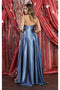 May Queen MQ1901 Scoop Neck High-Slit Long Satin Bridesmaid Dress