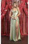 May Queen MQ1901 Scoop Neck High-Slit Long Satin Bridesmaid Dress