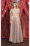 May Queen MQ1902 Short-Sleeve Pleated Formal Dress