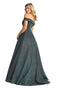 May Queen MQ1915 Off The Shoulder Glitter A Line Evening Gowns