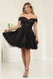 May Queen MQ1933 Off-Shoulder A-Line Holiday Party Homecoming Dress