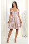 May Queen MQ1933 Off-Shoulder A-Line Holiday Party Homecoming Dress