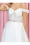 Graceful Mesh A-Line Off-Shoulder Embroidered Wedding Gown