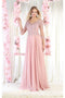 May Queen MQ1936 V-Neck Embroidered Mother of the Bride A-Line Dress