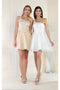 May Queen MQ1937 One-Shoulder Glitter Short Homecoming Dress