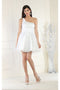 May Queen MQ1937 One-Shoulder Glitter Short Homecoming Dress