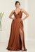 May Queen MQ1945R Sleeveless High Slit Bridesmaid Gown in Rust