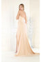 May Queen MQ1946 Strapless Ruched Sheath Prom Dress