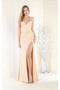 May Queen MQ1946 Strapless Ruched Sheath Prom Dress