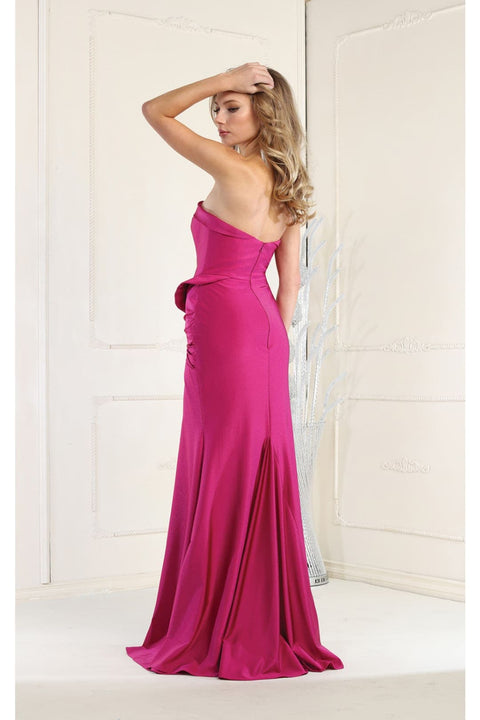 May Queen MQ1947 Simple Strapless Ruched Formal Dress