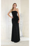 May Queen MQ1947 Simple Strapless Ruched Formal Dress