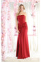 May Queen MQ1947 Simple Strapless Ruched Formal Dress