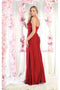 May Queen MQ1954 Spaghetti Strap Ruched Sheath Bridesmaids Dress with High Slit