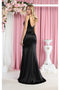 May Queen MQ1955 V-Neck Sleeveless Ruched Satin Evening Gown