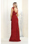 May Queen MQ1957 Off-Shoulder V-Neck Long Sequin Gown