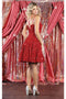 May Queen MQ1963 V-Neck Corset A-Line Sequin Short Dress