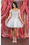 May Queen MQ1966 Off-Shoulder Corset Fit-and-Flare Short Dress