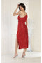 May Queen MQ1967 One-Shoulder Sequin Sheath Midi Cocktail Dress