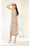 May Queen MQ1967 One-Shoulder Sequin Sheath Midi Cocktail Dress