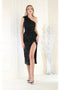 May Queen MQ1967 One-Shoulder Sequin Sheath Midi Cocktail Dress