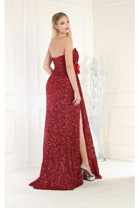 May Queen MQ1968 Strapless Sequin Formal Evening Gown