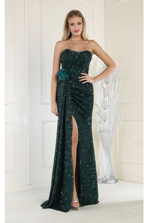 May Queen MQ1968 Strapless Sequin Formal Evening Gown