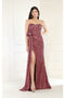 May Queen MQ1968 Strapless Sequin Formal Evening Gown