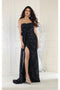 May Queen MQ1968 Strapless Sequin Formal Evening Gown