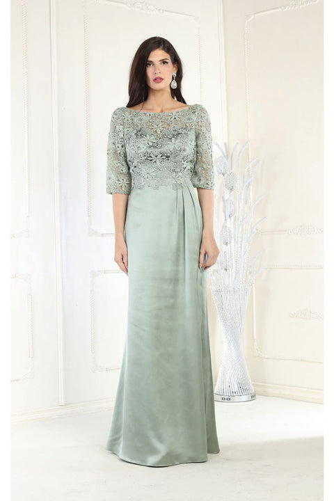 May Queen MQ1969 Embroidered Mother Of The Bride Gown