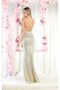 May Queen MQ1970 Sequined V-neck Sheath Special Occasion Gown with Rhinestone Embellishments