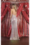 May Queen MQ1970 Sequined V-neck Sheath Special Occasion Gown with Rhinestone Embellishments