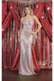 May Queen MQ1970 Sequined V-neck Sheath Special Occasion Gown with Rhinestone Embellishments