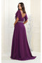 May Queen MQ1972 Bell-Sleeve Long Chiffon A-Line Evening Dress