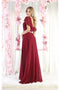 May Queen MQ1972 Bell-Sleeve Long Chiffon A-Line Evening Dress