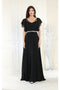 May Queen MQ1972 Bell-Sleeve Long Chiffon A-Line Evening Dress