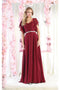 May Queen MQ1972 Bell-Sleeve Long Chiffon A-Line Evening Dress