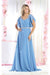 May Queen MQ1972 Bell-Sleeve Long Chiffon A-Line Evening Dress