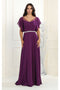 May Queen MQ1972 Bell-Sleeve Long Chiffon A-Line Evening Dress