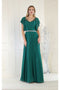 May Queen MQ1972 Bell-Sleeve Long Chiffon A-Line Evening Dress