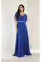 May Queen MQ1972 Bell-Sleeve Long Chiffon A-Line Evening Dress