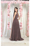 May Queen MQ1976 Asymmetrical One-Shoulder Prom Gown with Dramatic Side Cape