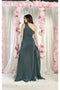 May Queen MQ1976 Asymmetrical One-Shoulder Prom Gown with Dramatic Side Cape