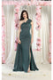 May Queen MQ1976 Asymmetrical One-Shoulder Prom Gown with Dramatic Side Cape