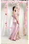 May Queen MQ1977 Off-Shoulder Sheer Bodice Red Carpet Gown with Embellished Embroidery