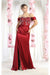 May Queen MQ1977 Off-Shoulder Sheer Bodice Red Carpet Gown with Embellished Embroidery