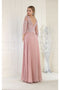 May Queen MQ1980 Pleated Satin Embroidered Mother of the Bride Gown with Rhinestone Details