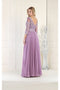 May Queen MQ1980 Pleated Satin Embroidered Mother of the Bride Gown with Rhinestone Details