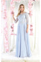 May Queen MQ1980 Pleated Satin Embroidered Mother of the Bride Gown with Rhinestone Details